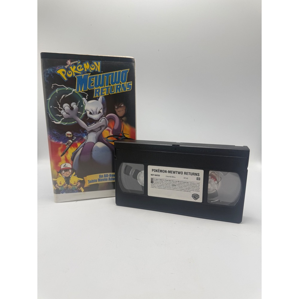 Pokemon Mewtwo Returns VHS Johto Movie Adventure Kids WB 22142 Animated Tape